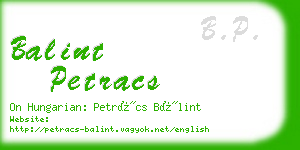 balint petracs business card